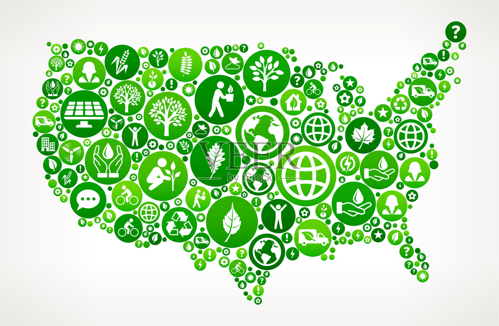 美国地图自然和环境保护图标模式插画图片素材