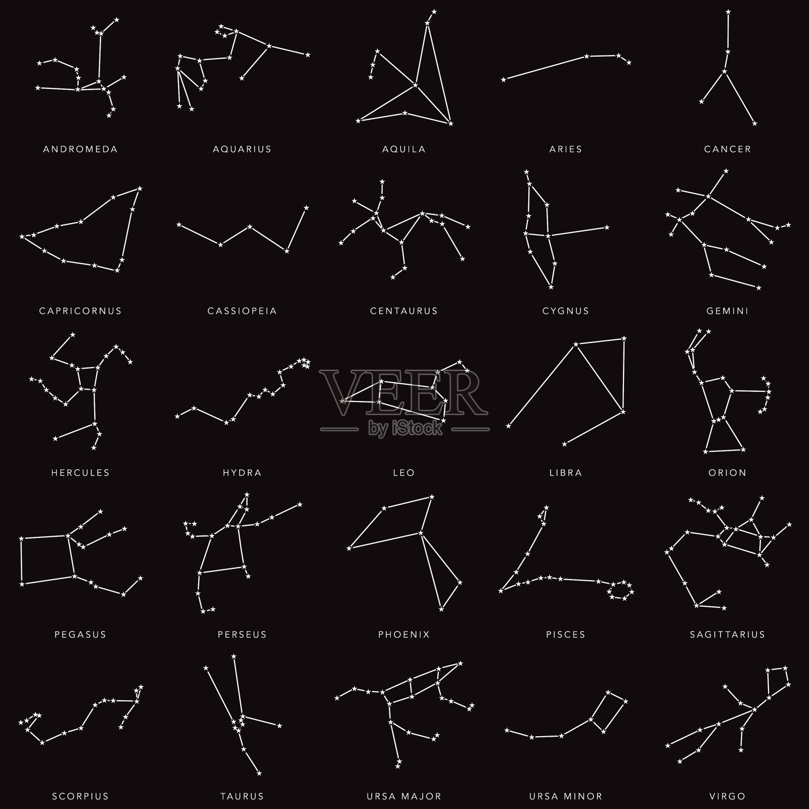 星座细线图标集插画图片素材