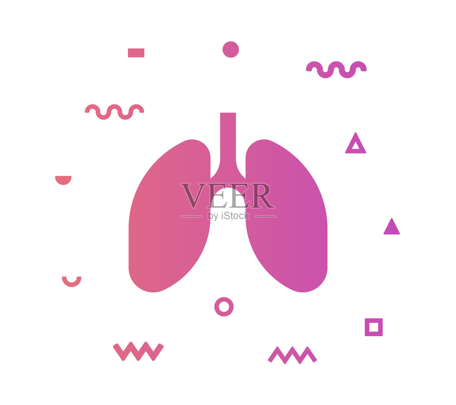 肺矢量图标线插图插画图片素材