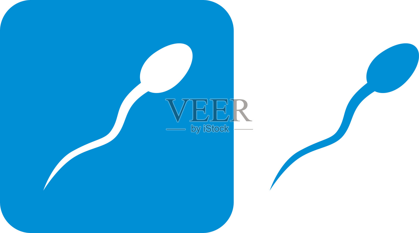 蓝色的精子图标插画图片素材