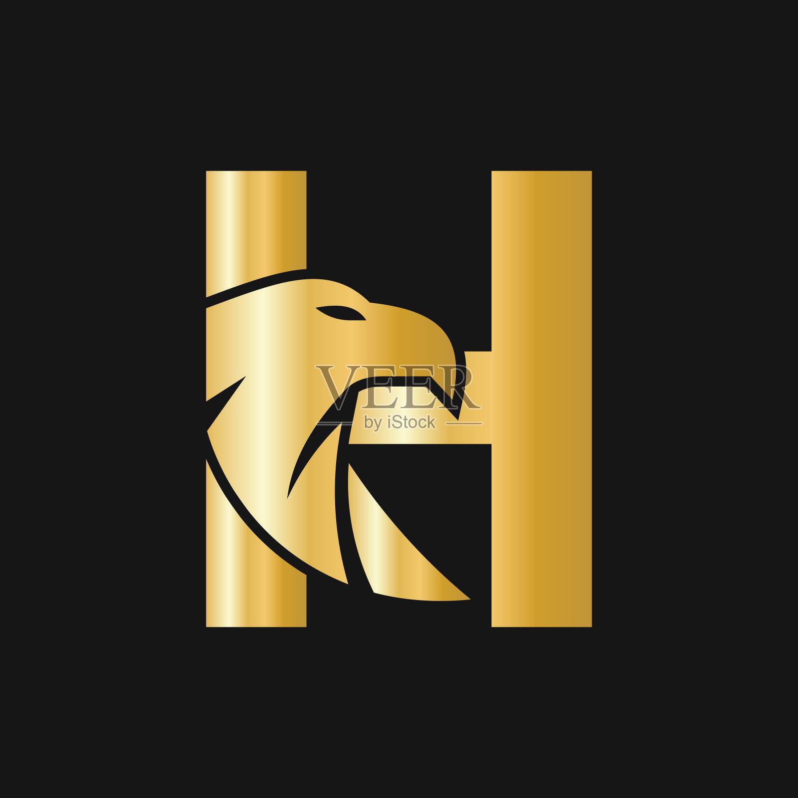 字母H鹰标志设计。交通符号矢量模板插画图片素材