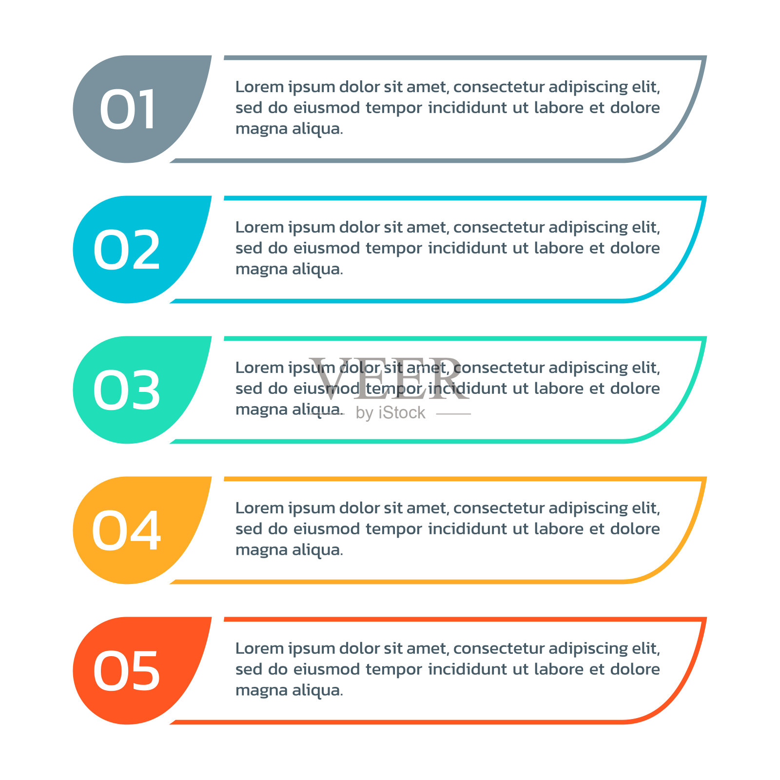 5步信息图形，数字选项，文本框横幅。业务演示，布局模板。信息图设计元素，菜单有三个部分。矢量插图。插画图片素材