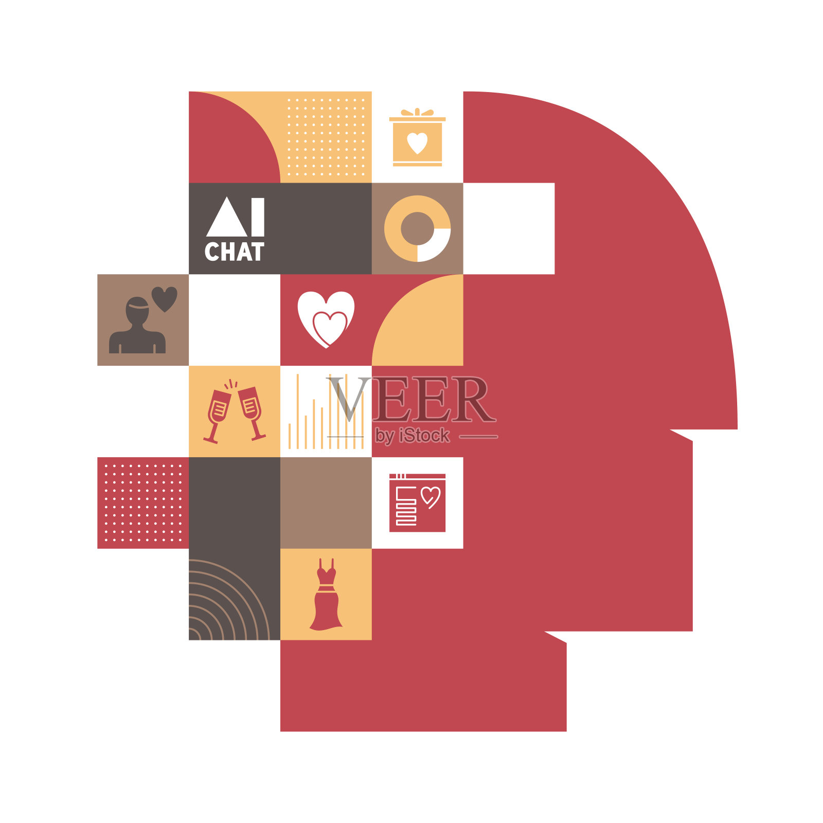 信息图与图标的婚礼和事件插画图片素材