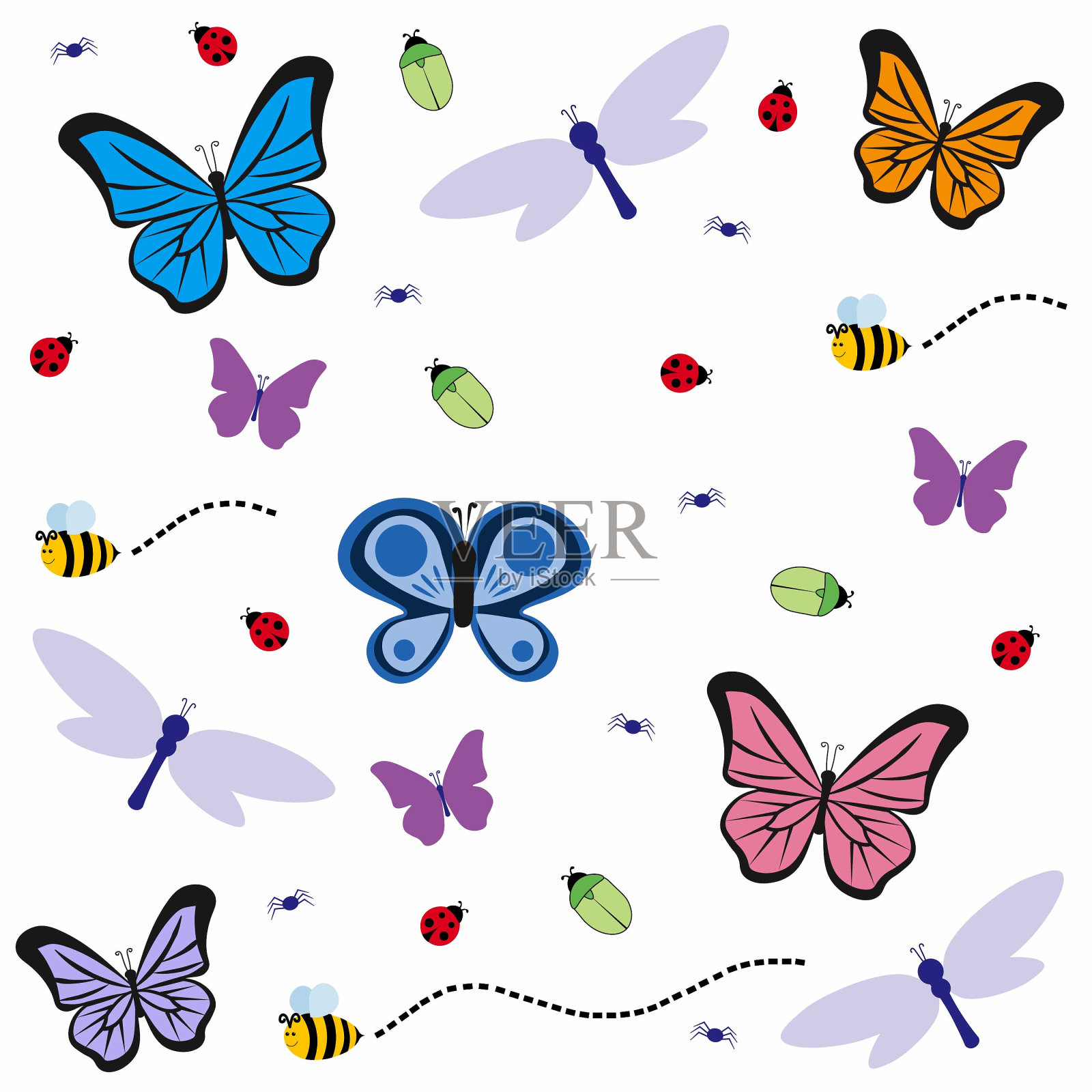 可爱的虫子插图插画图片素材