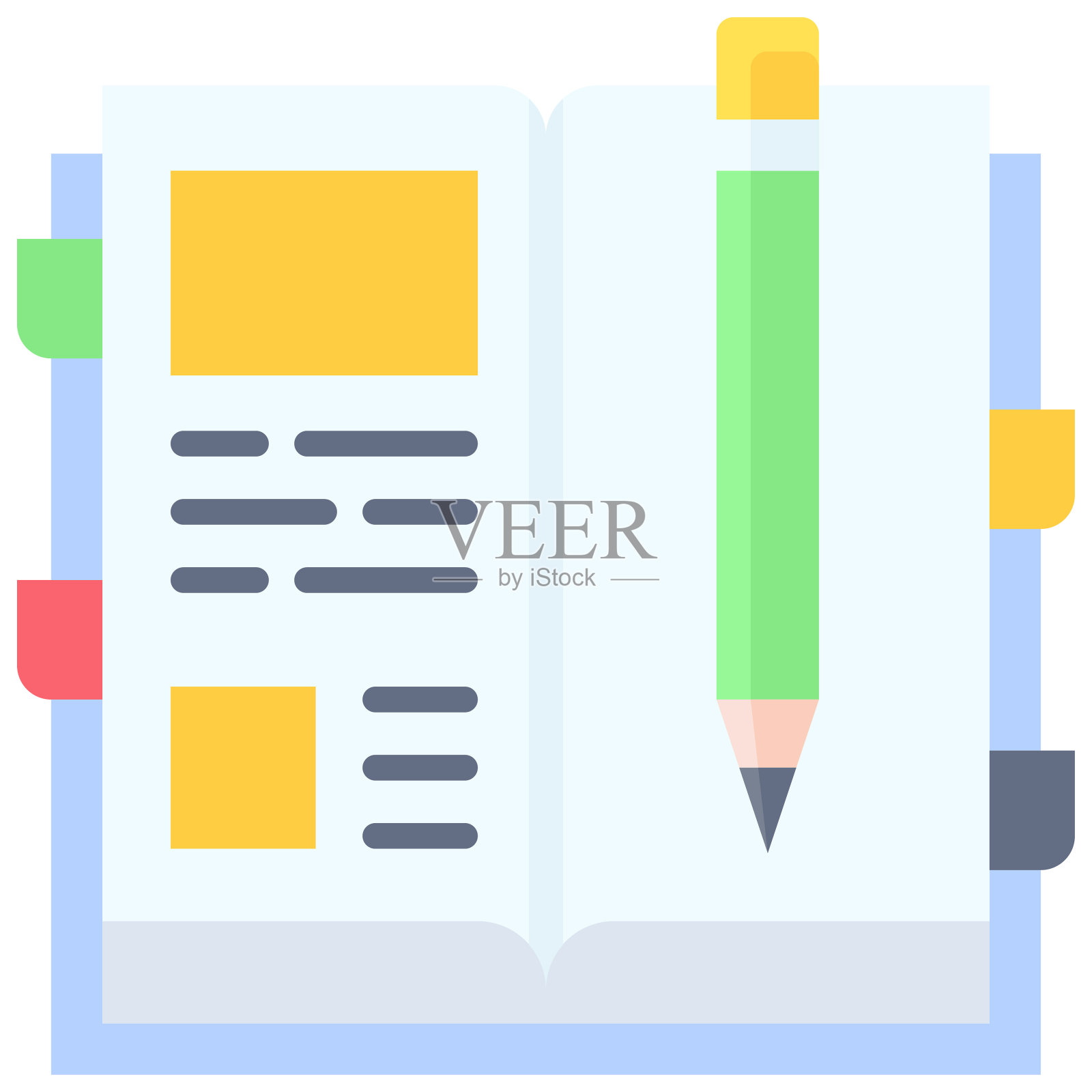 家庭作业图标，高中相关的矢量插图插画图片素材