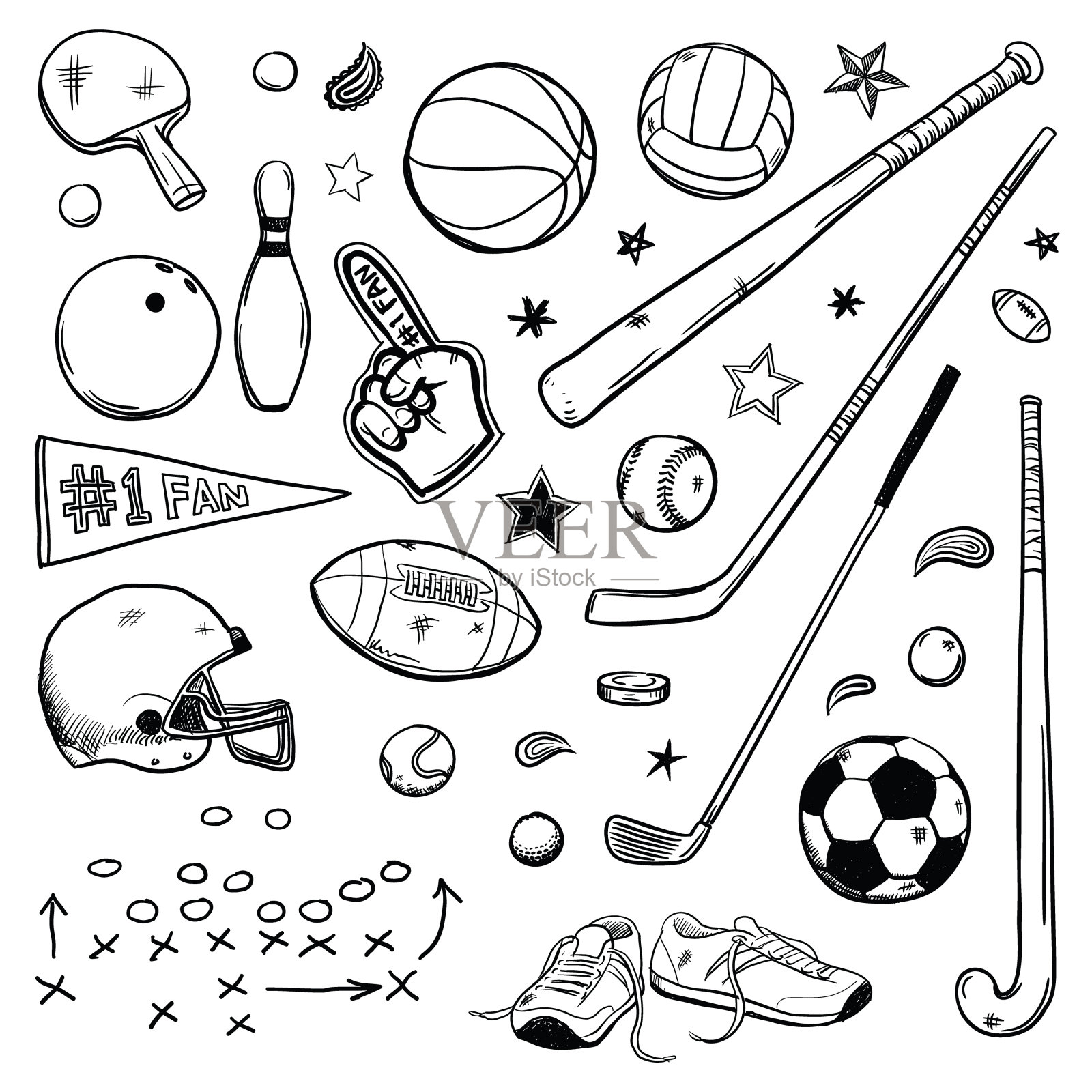 体育涂鸦插画图片素材