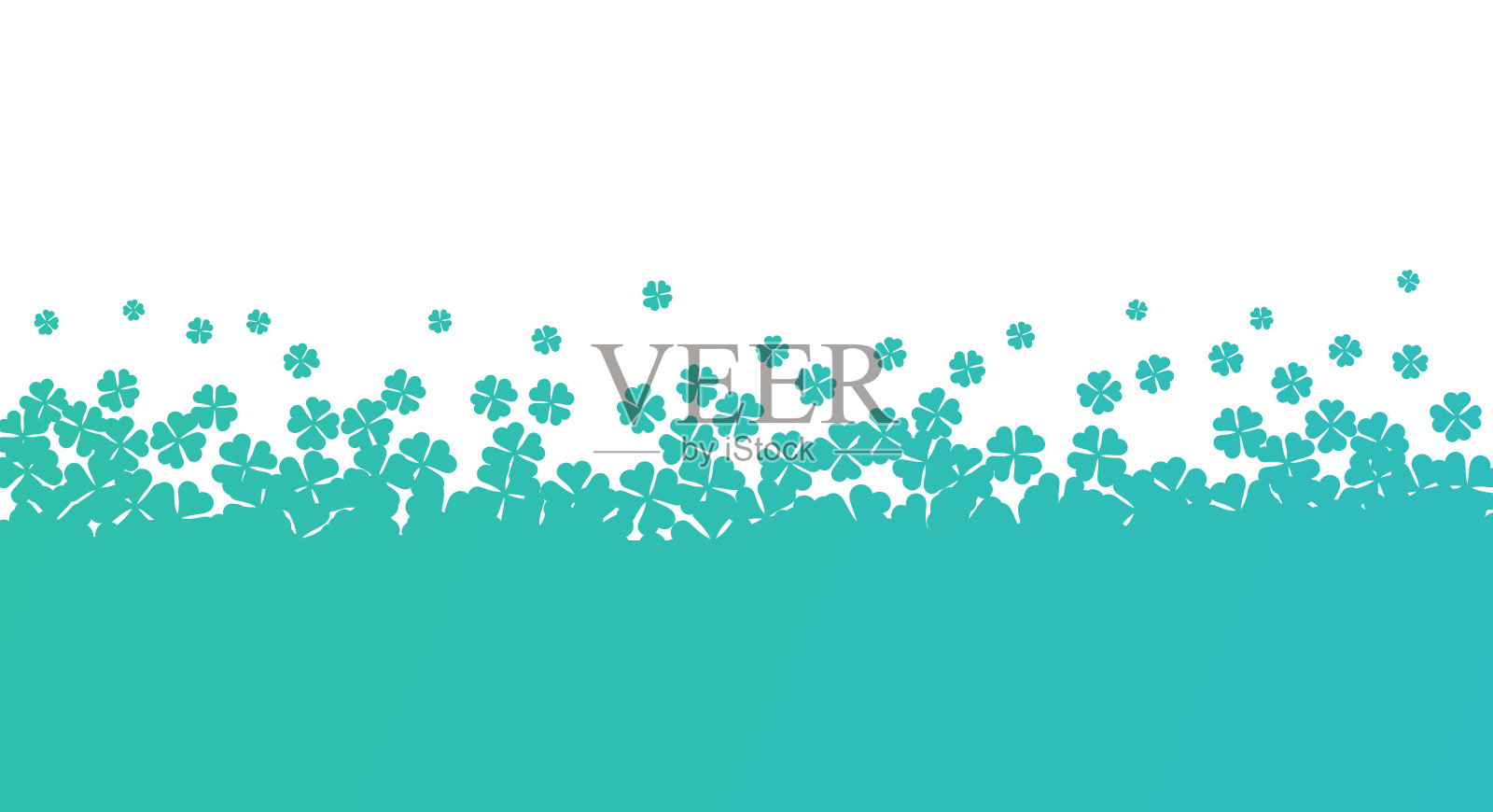 圣帕特里克节三叶草边界插画图片素材