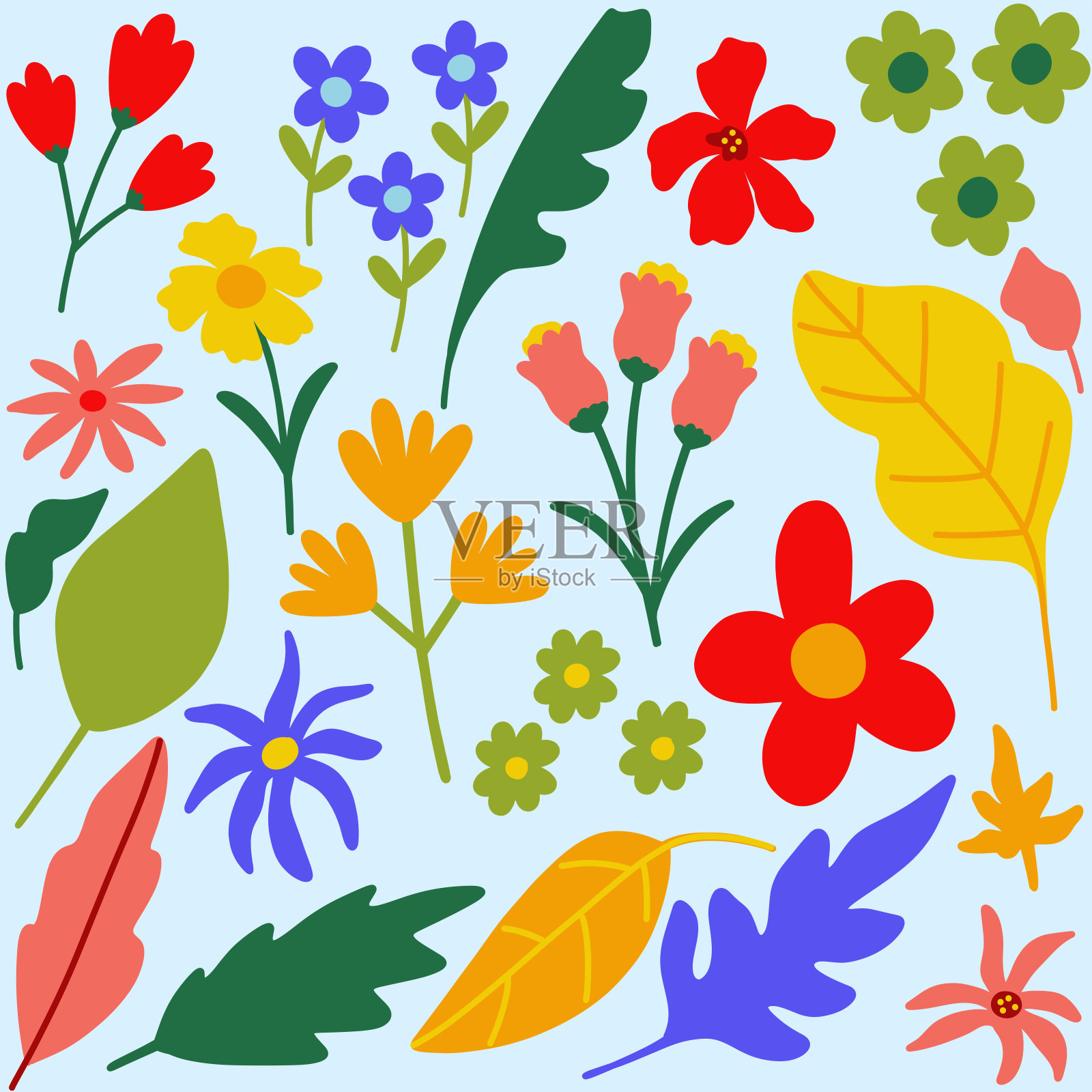 无缝叶模式插画图片素材