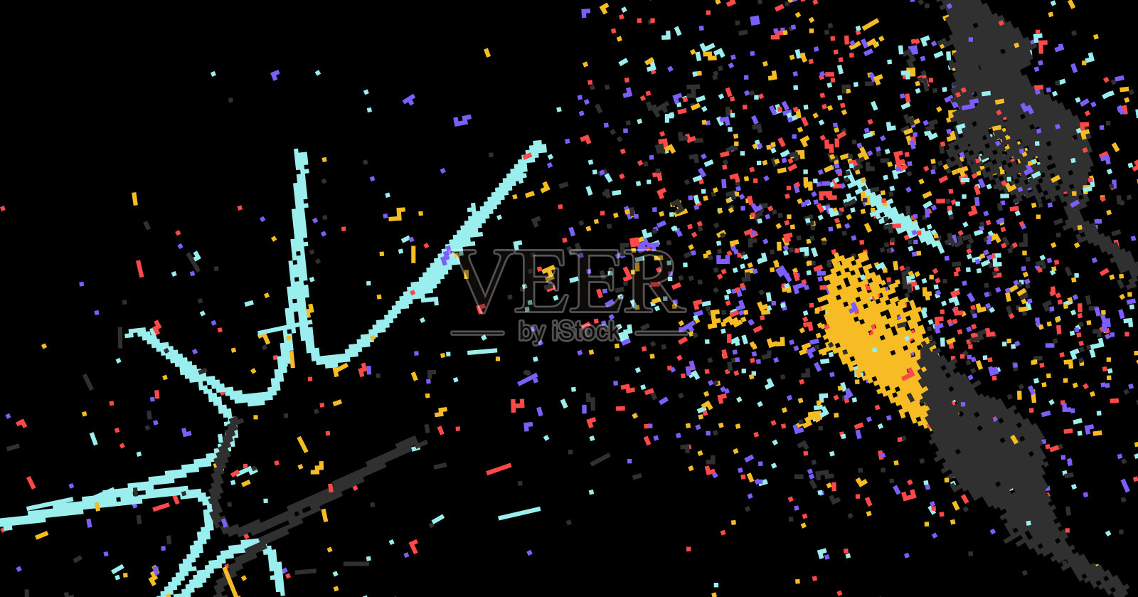 奇怪的矢量形状集合。几何数据失真。插画图片素材