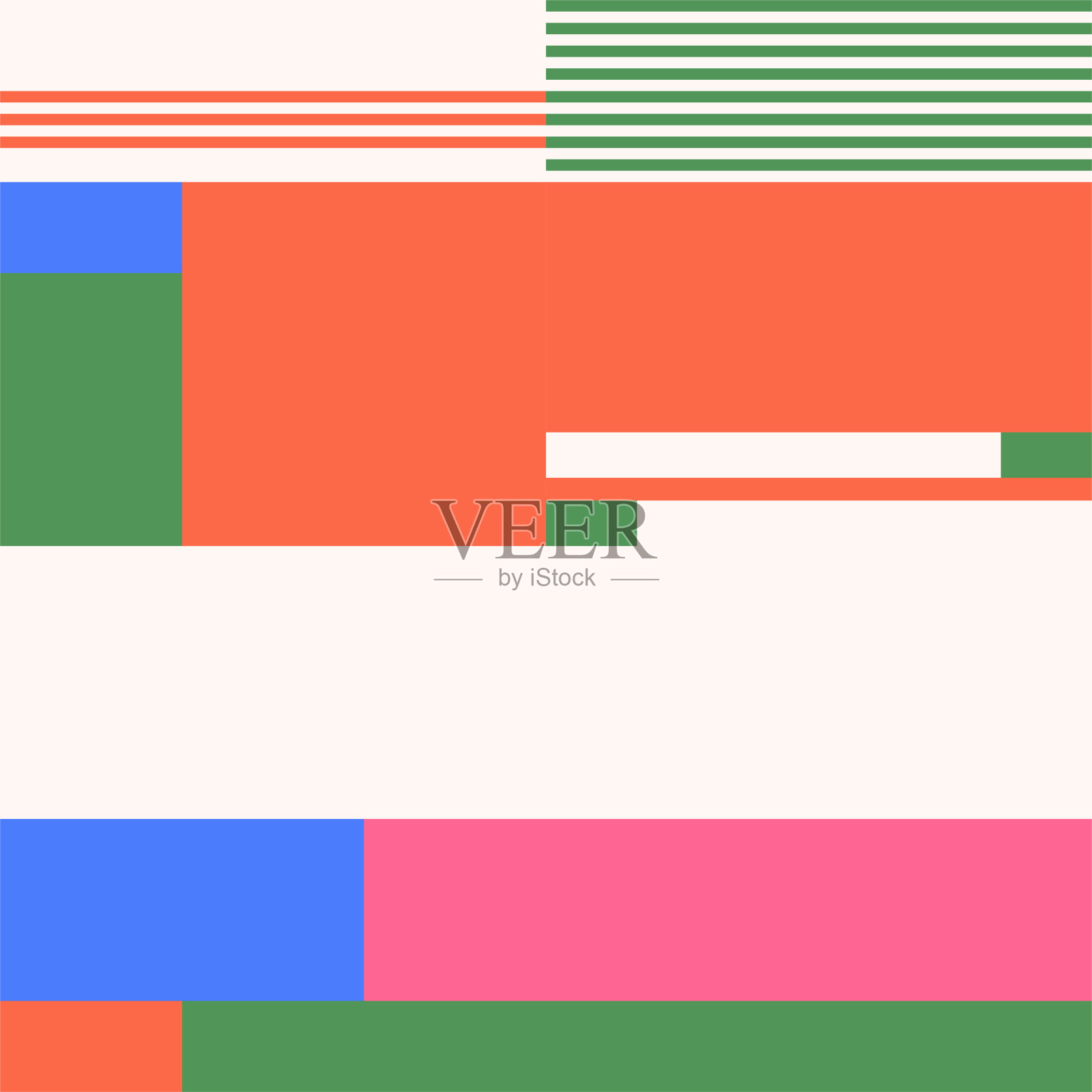 抽象马赛克几何图案设计与简单的形状和数字插画图片素材