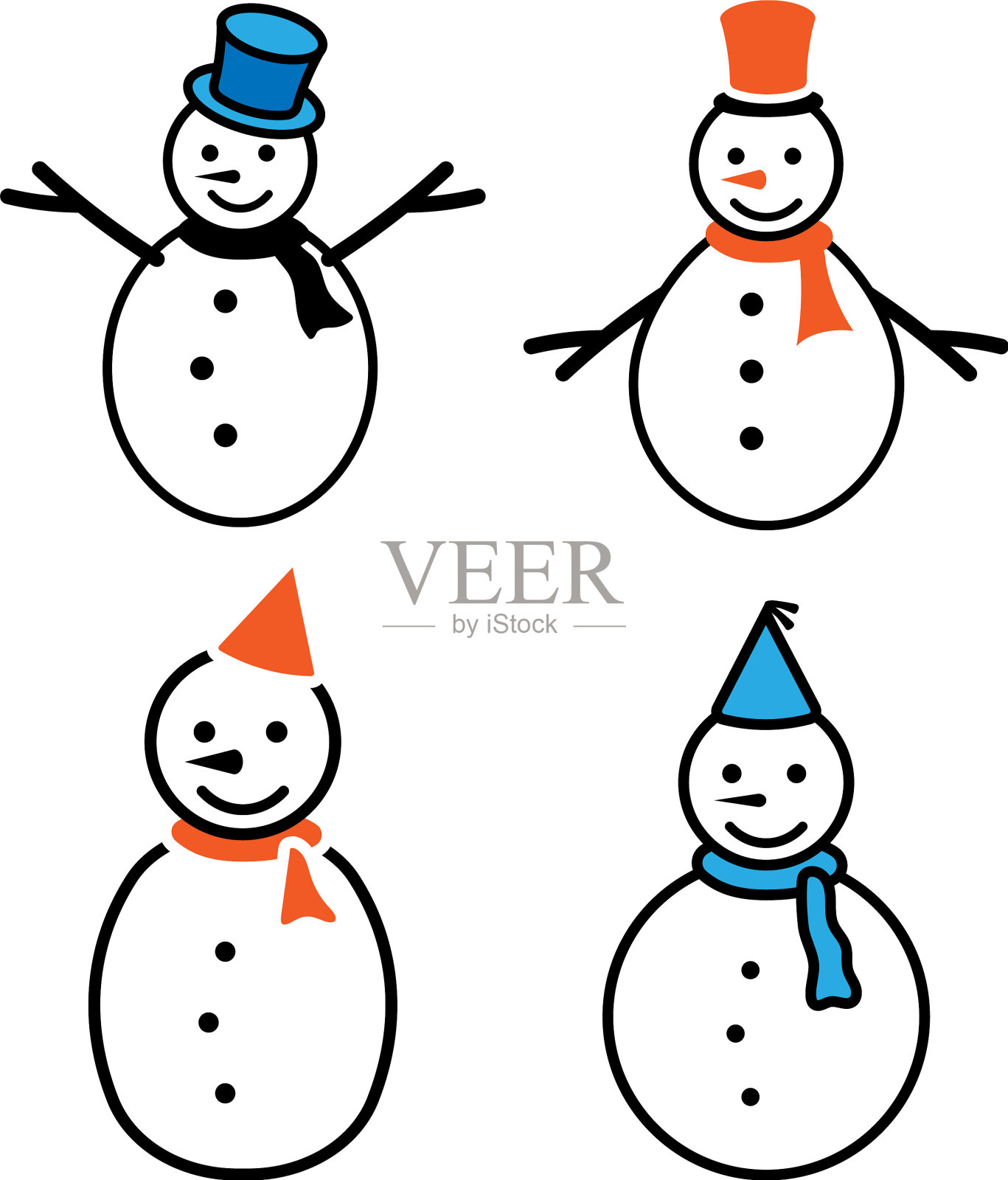 雪人图标集设计模板设计元素图片