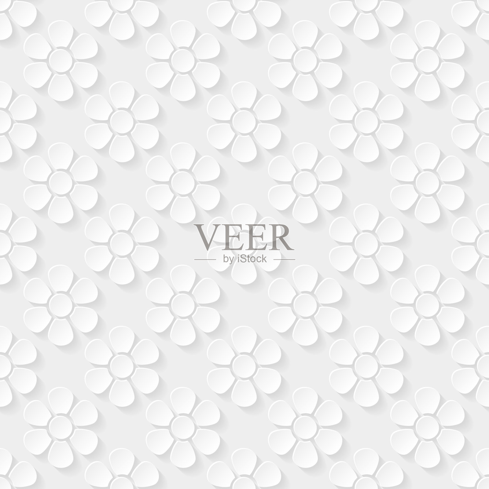 抽象的白色背景-花图案插画图片素材