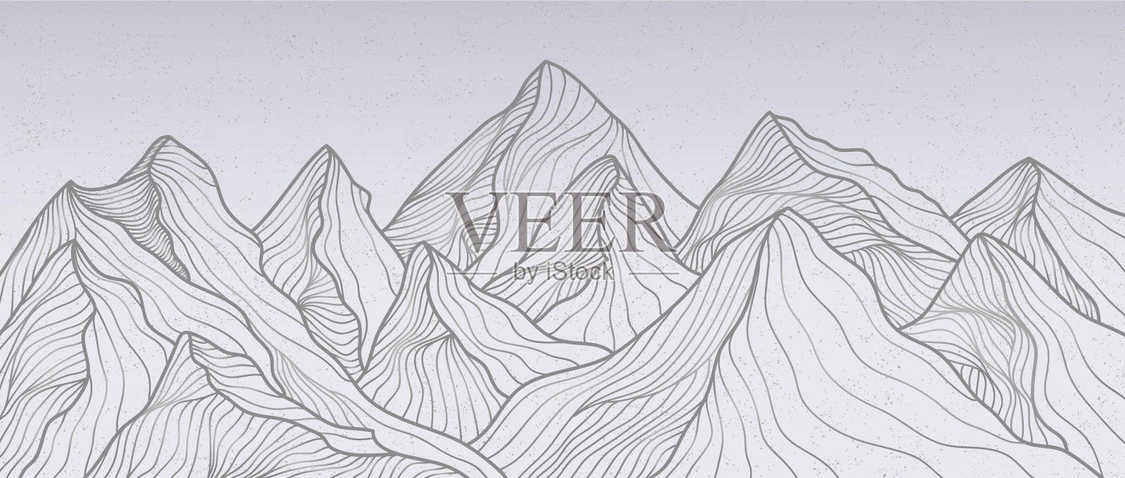 山线艺术版画抽象山插画图片素材