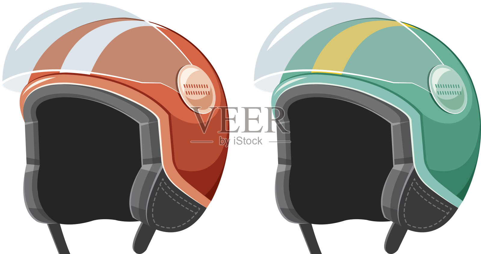 摩托车头盔插画图片素材