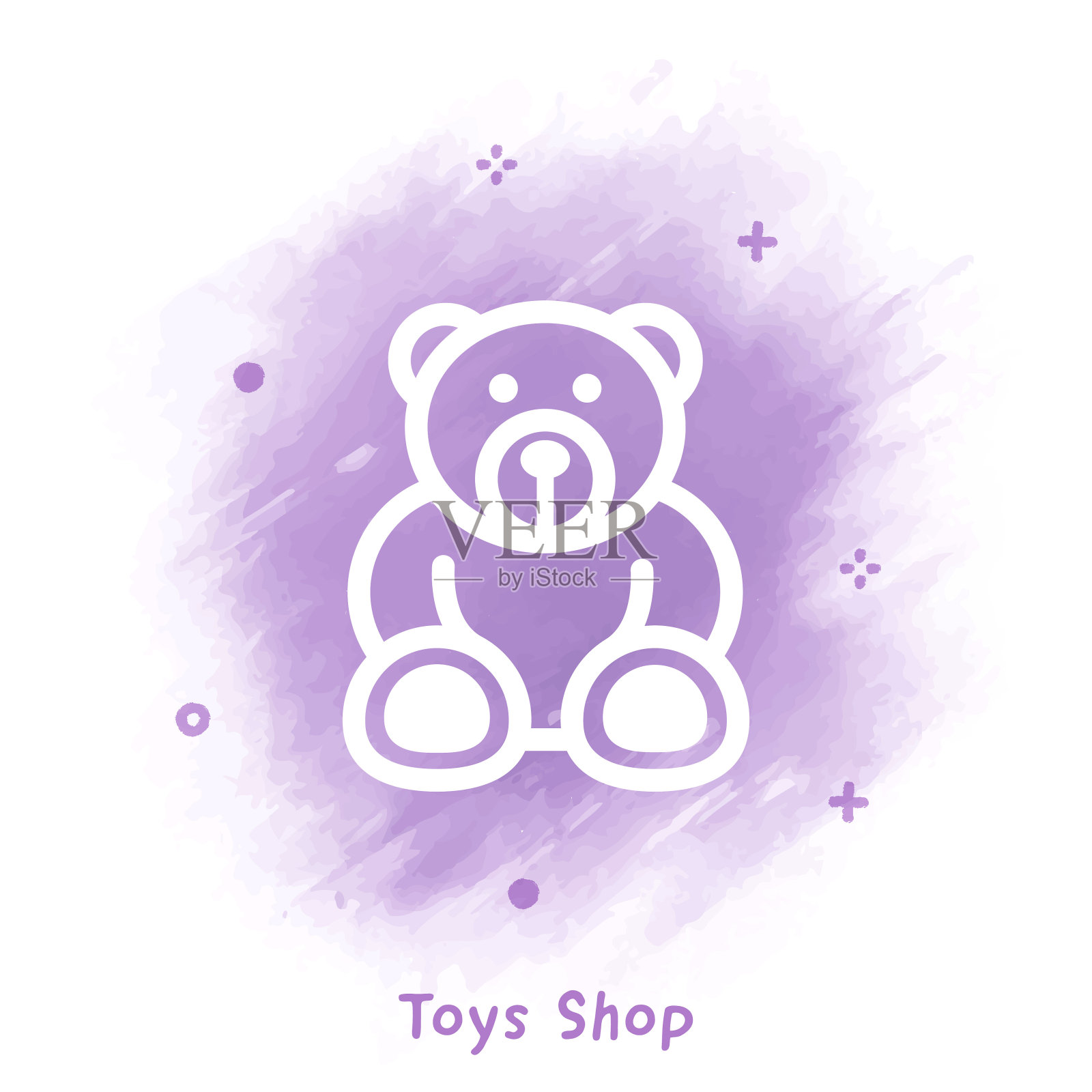 玩具商店图标水彩背景设计元素图片