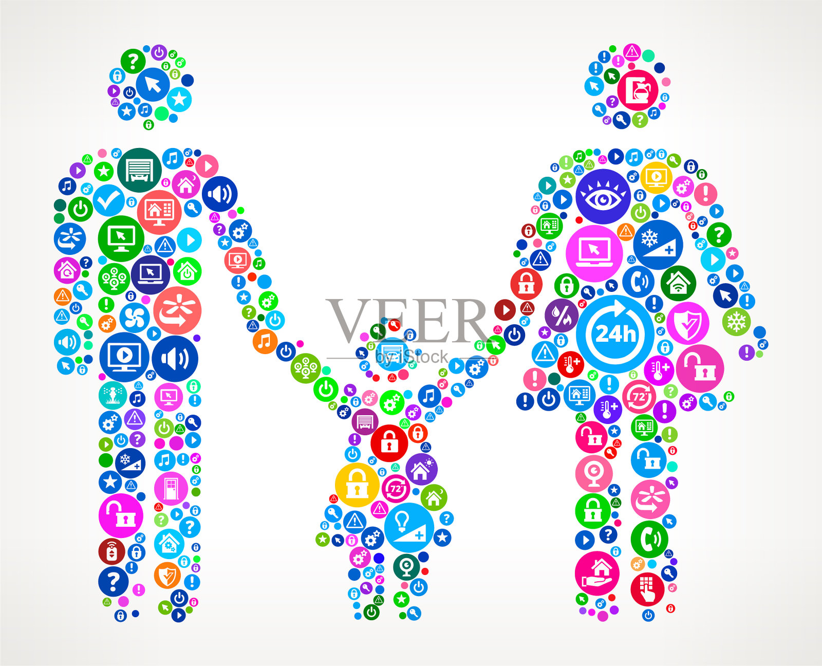 家庭家庭自动化技术图标模式插画图片素材