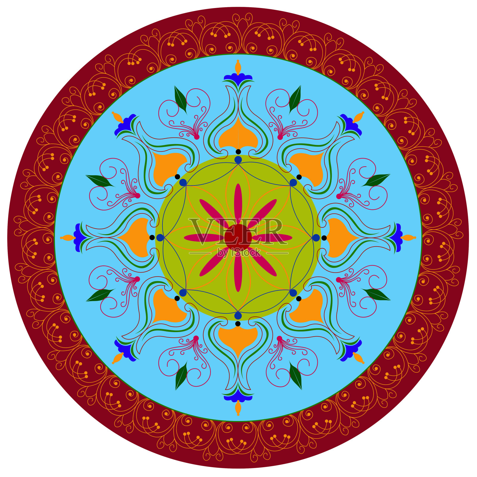 美丽的曼荼罗设计插画图片素材