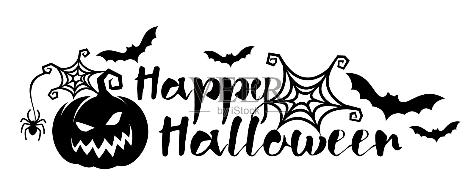 万圣节刻字的海报插画图片素材