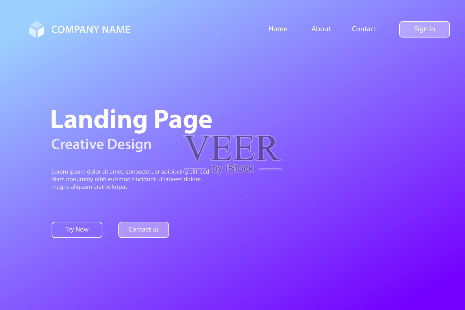 登陆页面模板-抽象模糊背景-散焦蓝色梯度插画图片素材