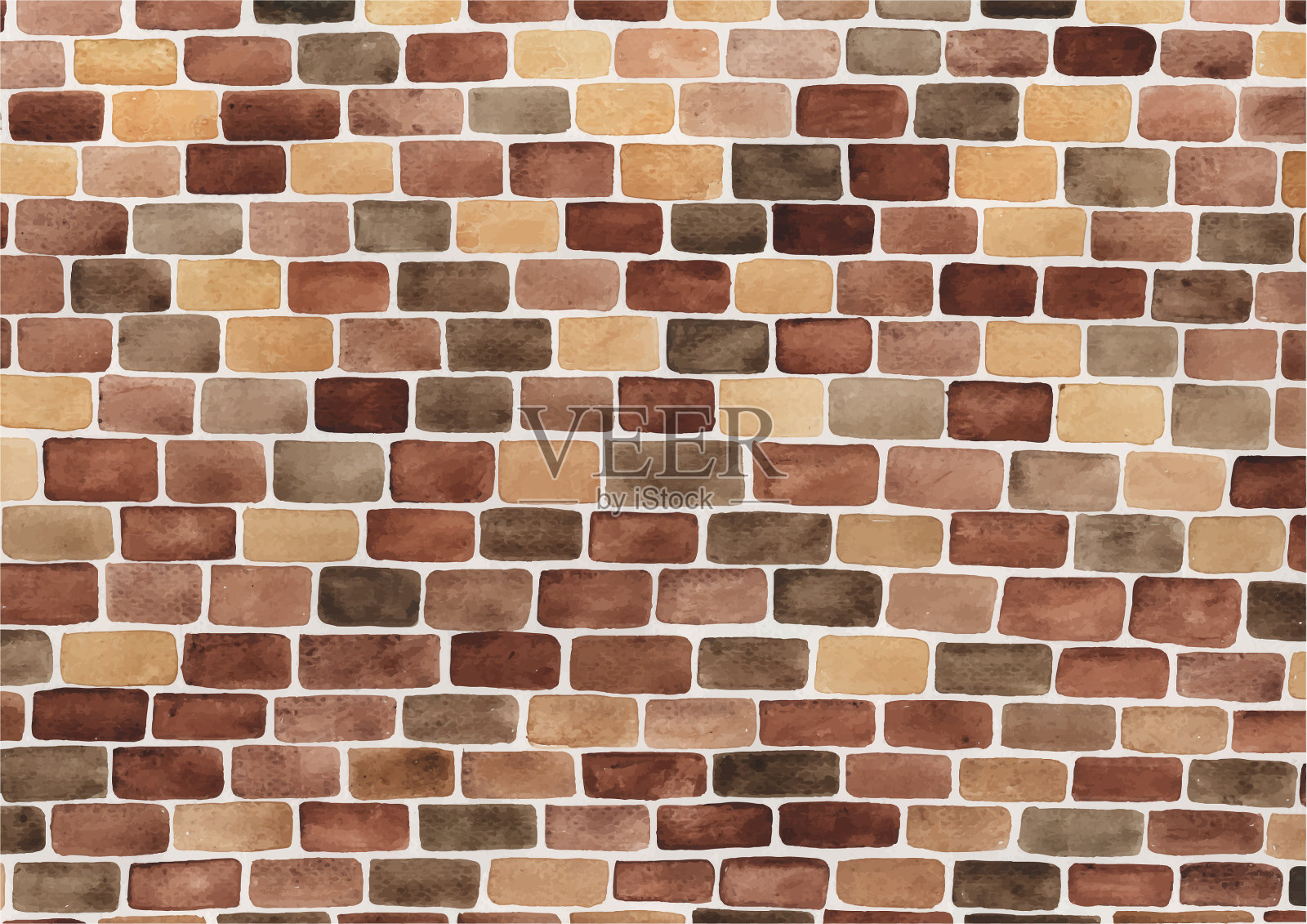 砖墙水彩手绘背景插画图片素材