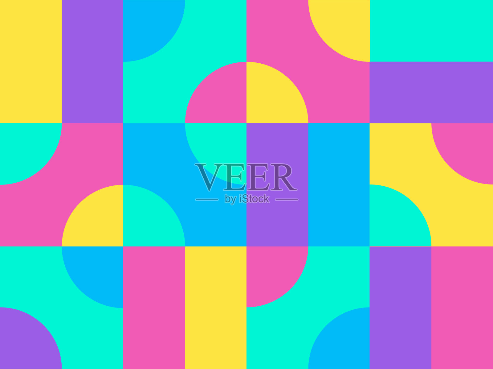 包豪斯风格的抽象矢量几何图案设计插画图片素材