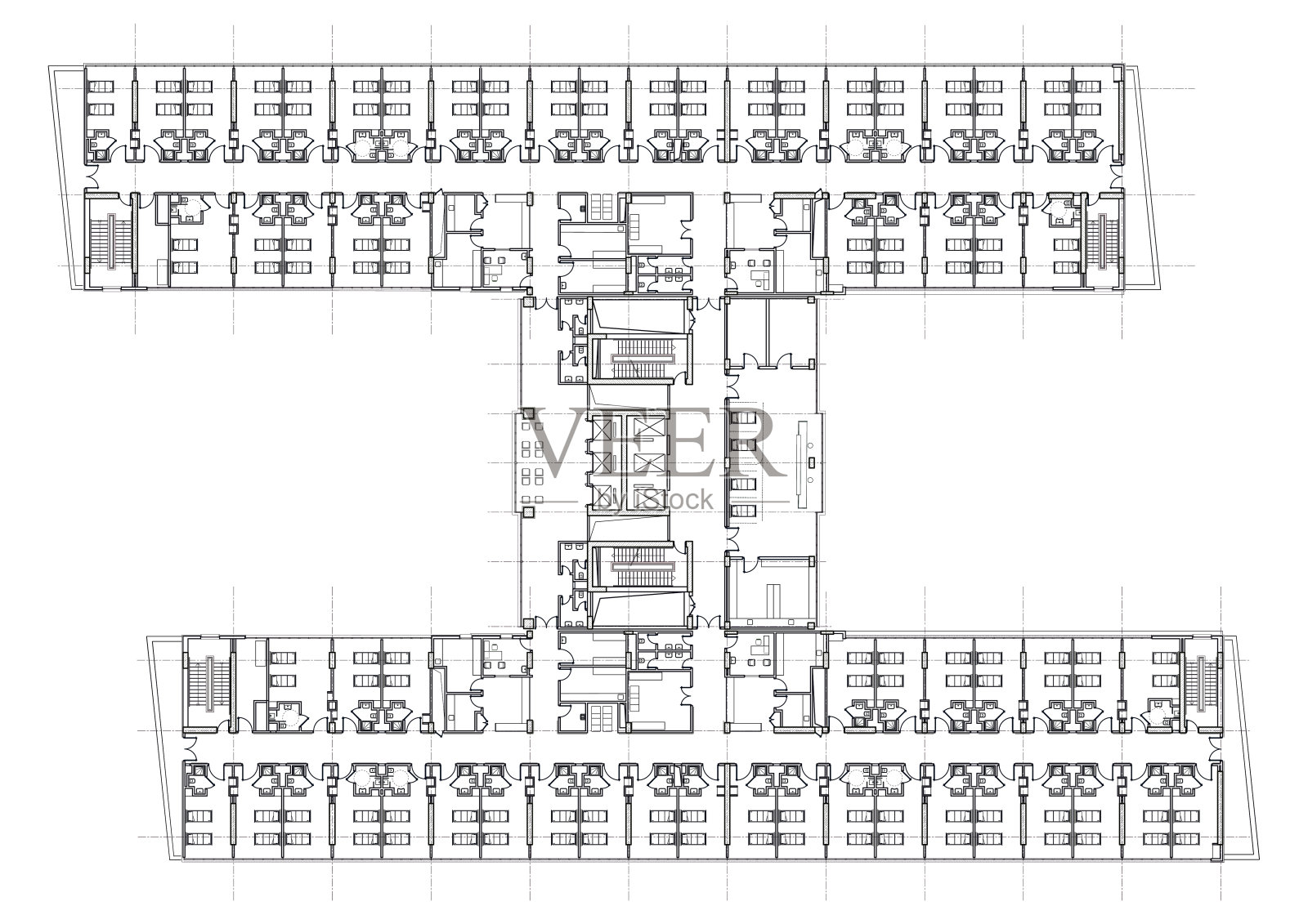 医院建筑平面图插画图片素材