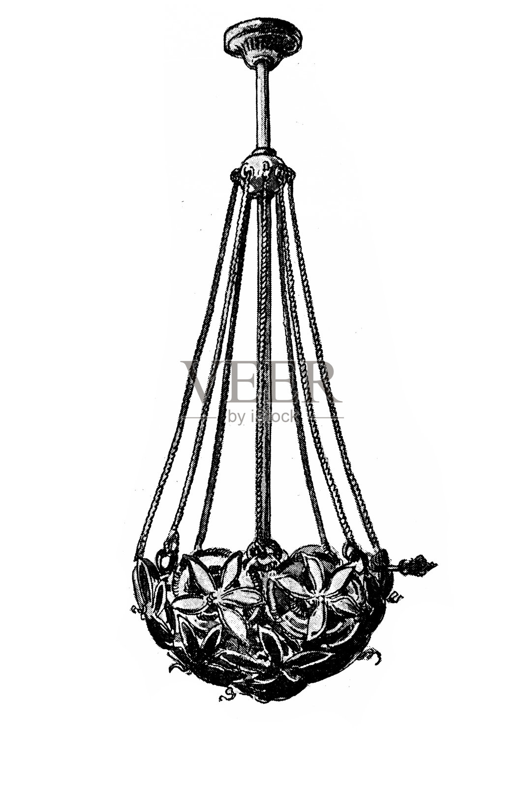 19世纪历史上各种各样的灯具插画图片素材