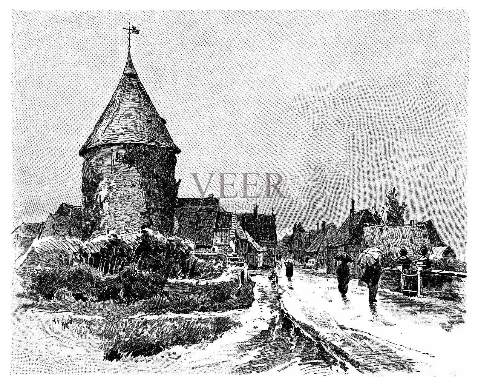 Horn是一个Ortsgemeinde，隶属于Verbandsgemeinde，一种集体自治市，位于德国莱茵兰-普法尔茨的Rhein-Hunsrück-Kreis(区)插画图片素材