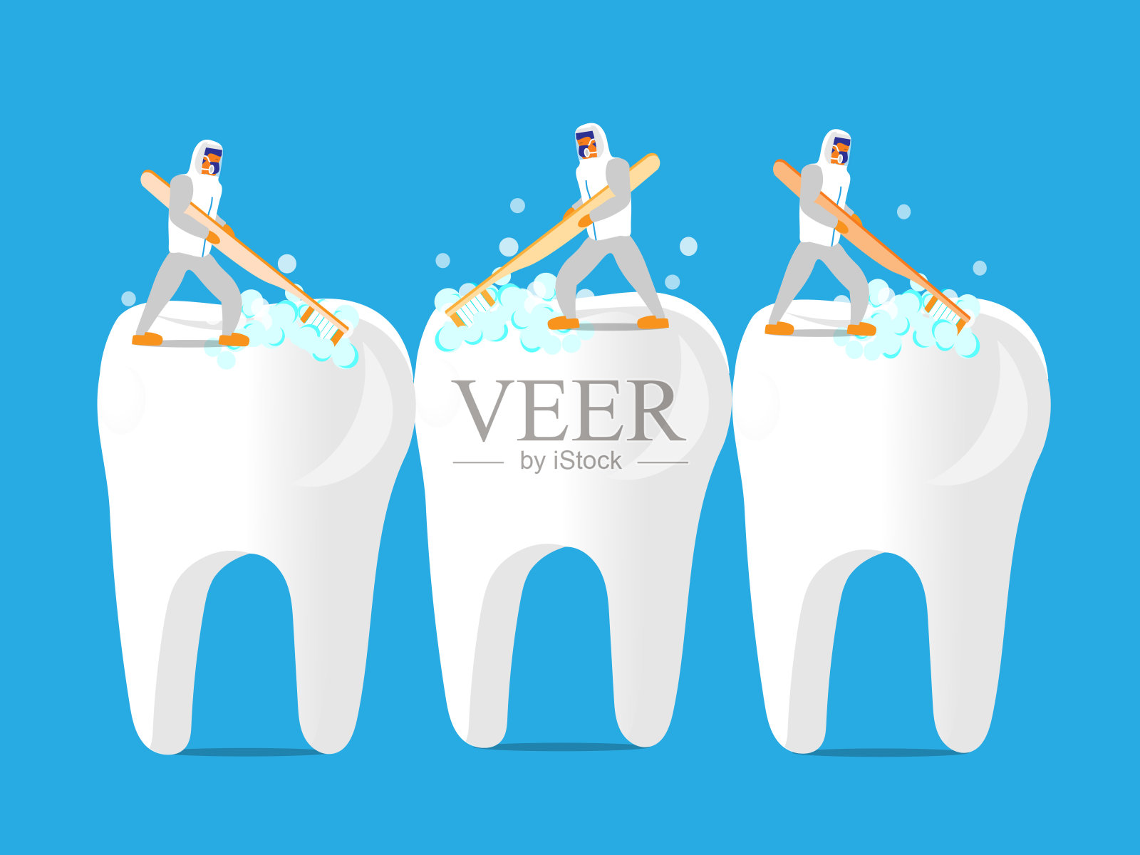 刷牙插画图片素材