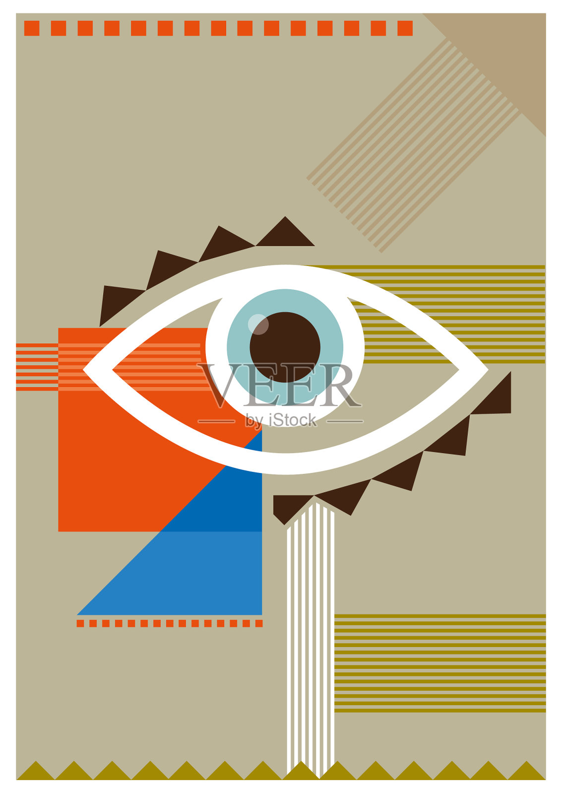 包豪斯矢量眼插图插画图片素材