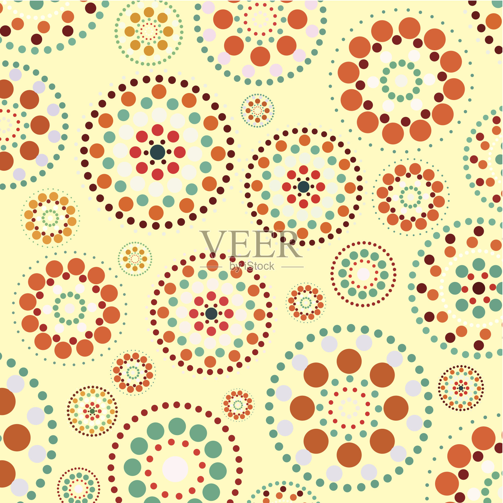 抽象彩色圆点花纹背景插画图片素材