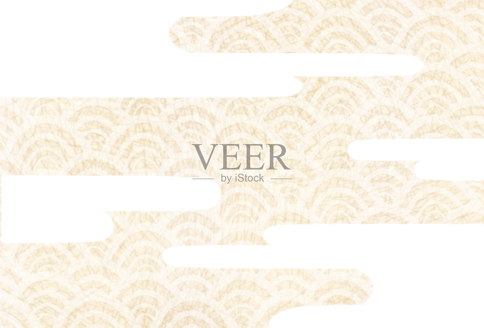 日本风格的背景与云彩和传统图案插画图片素材