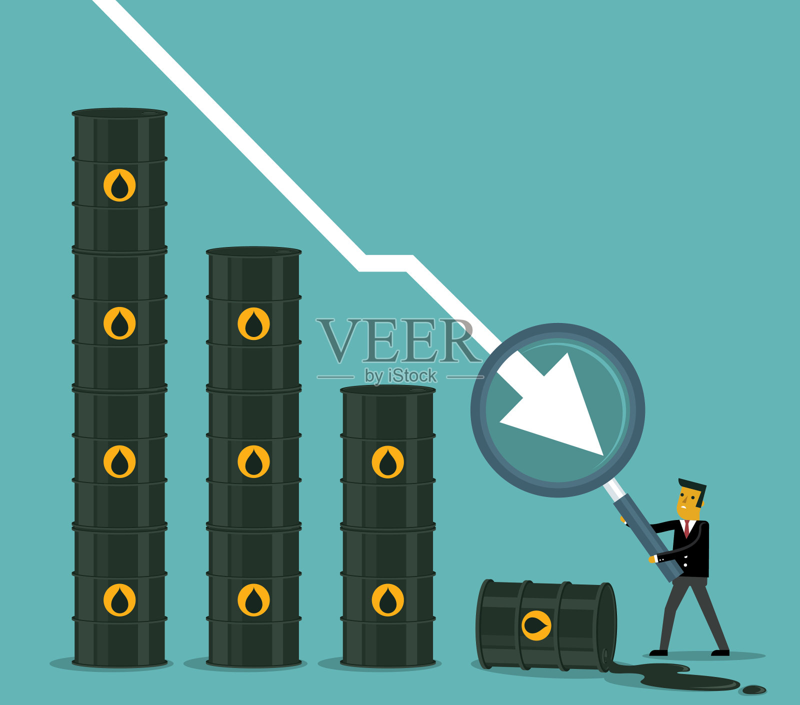 石油价格下降插画图片素材