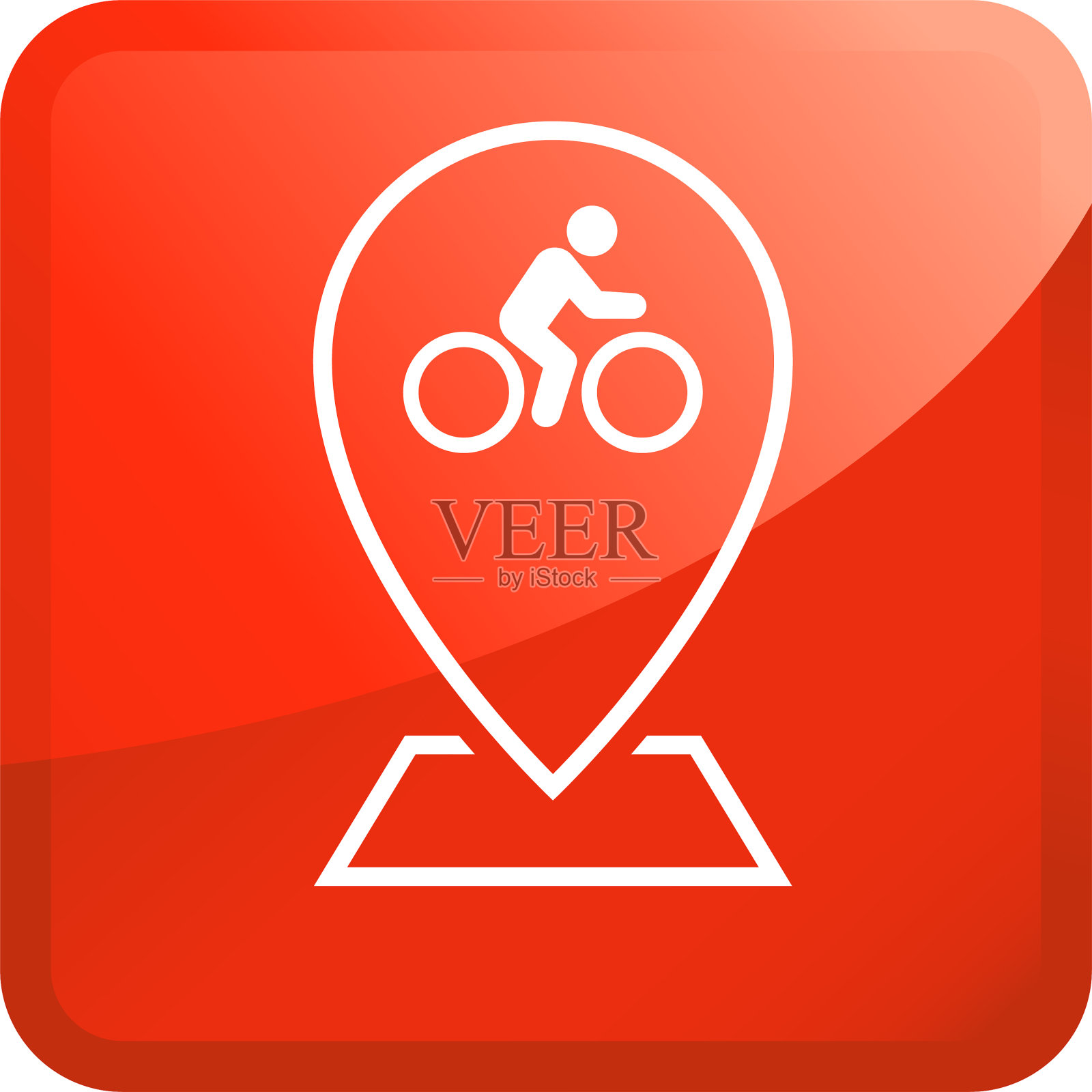 自行车路径地图指针图标插画图片素材