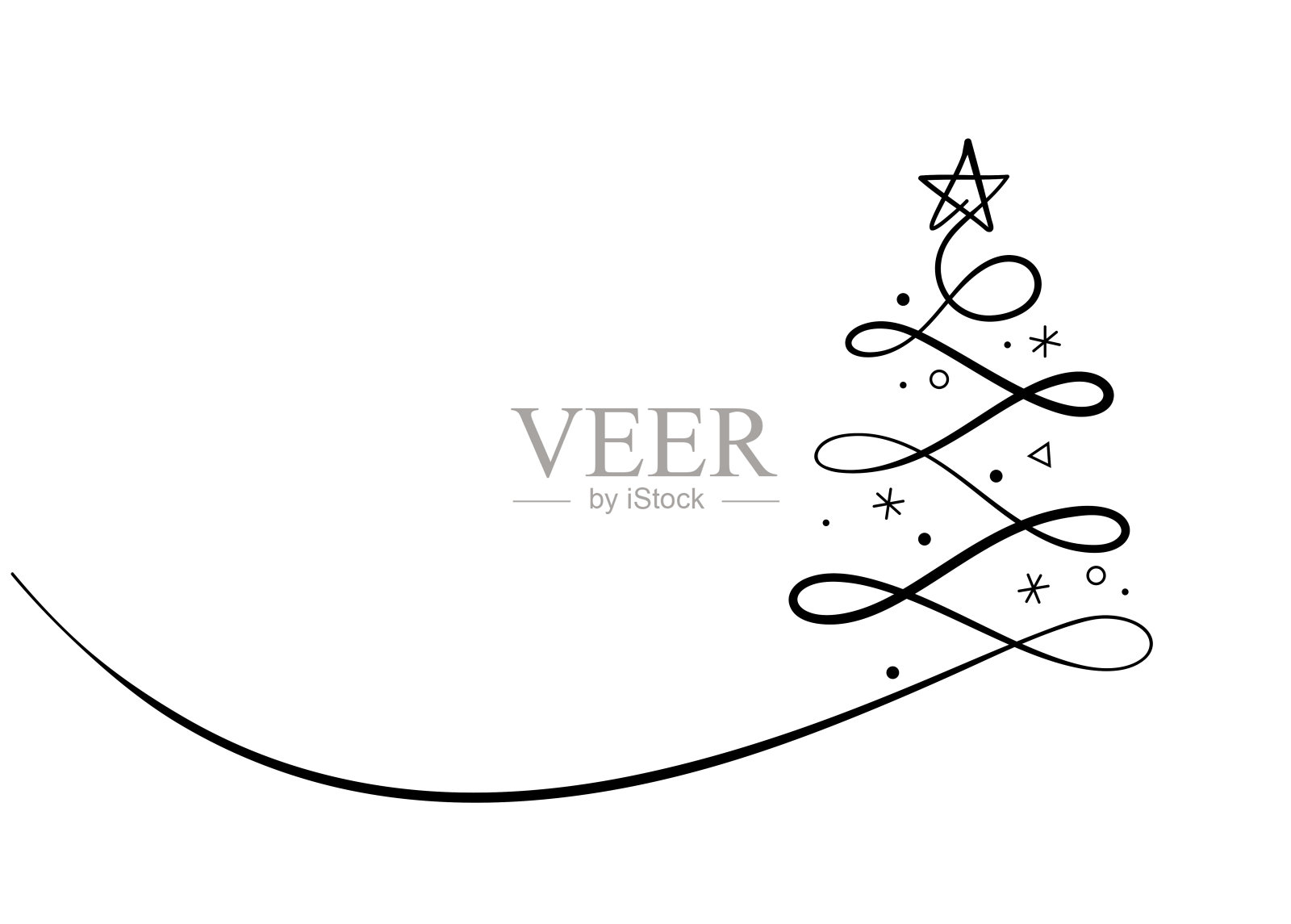 圣诞树华丽的插画图片素材