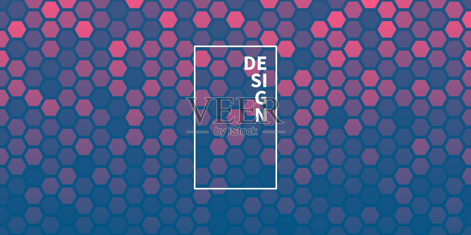 抽象几何背景-六角形马赛克与粉红色的梯度插画图片素材