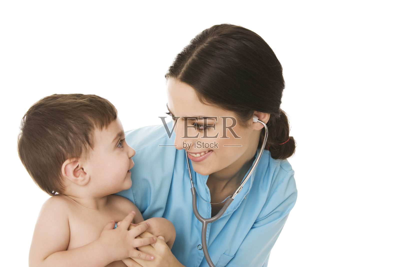 女性儿科医生和婴儿照片摄影图片