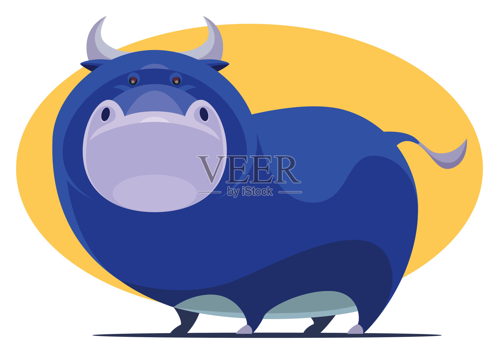 有趣的牛的性格插画图片素材