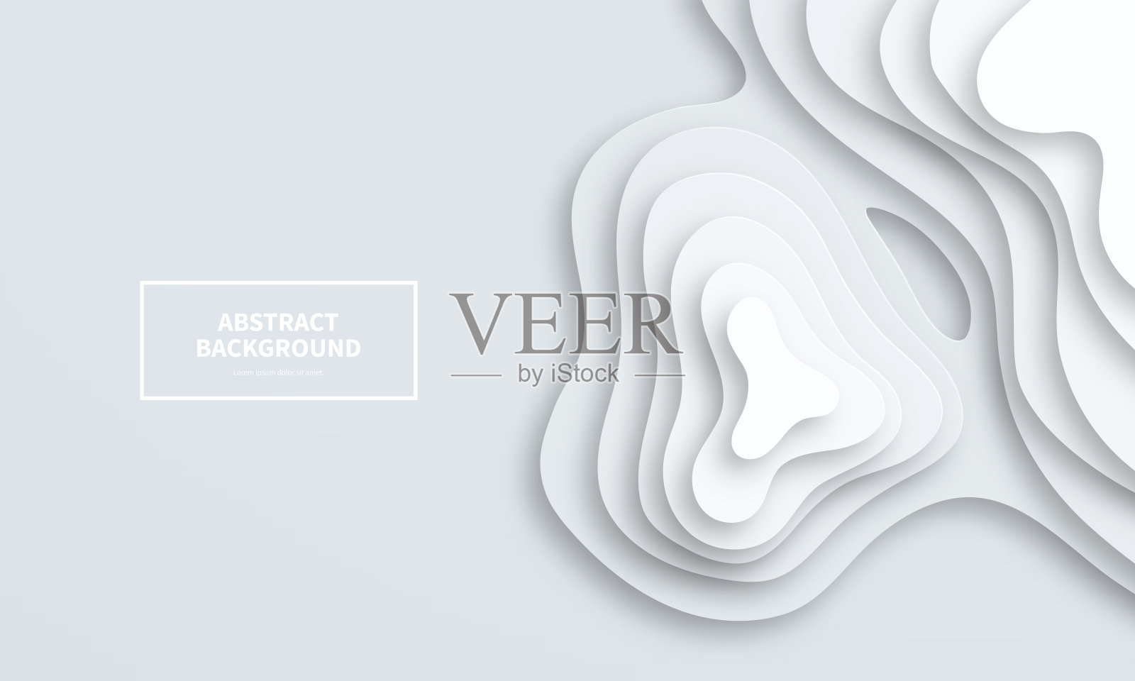 剪纸的背景。灰色抽象波浪形状-时髦的3D设计插画图片素材