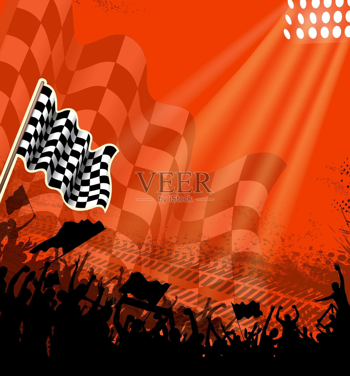 赛车标语牌插画图片素材