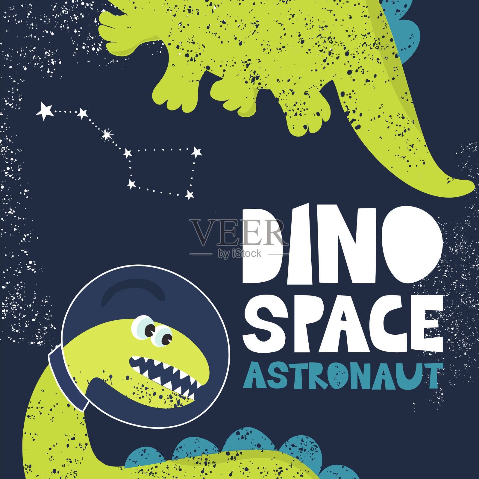 黑色背景上的恐龙很酷插画图片素材