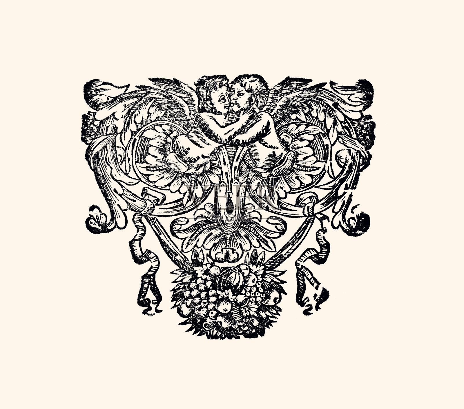 路易十四时期的华丽图案:非常罕见的设计元素(XXXL，有很多细节)插画图片素材