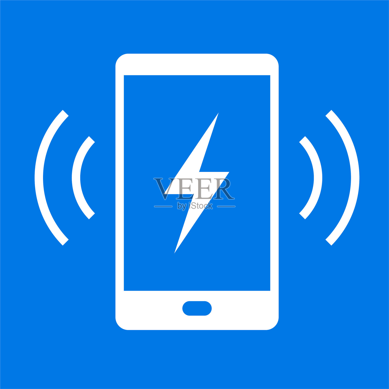 手机与充电闪电图标插画图片素材