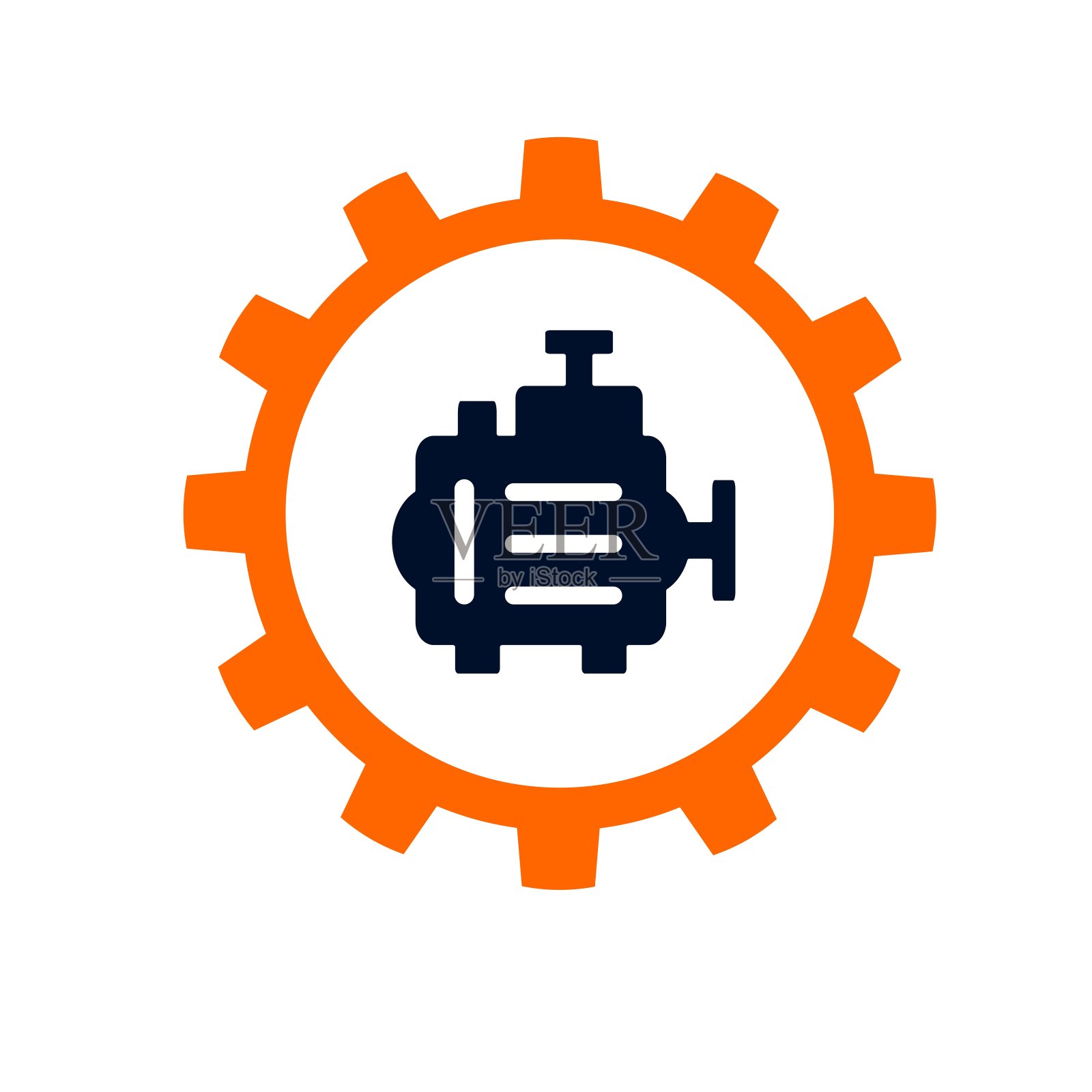 矢量插图，图标和标志与汽车零部件和其他特殊设备。汽车服务。图标素材