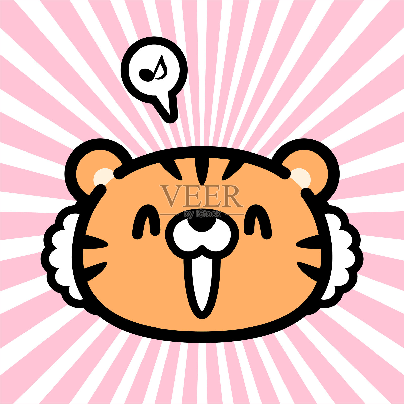 可爱的老虎卡通形象设计插画图片素材