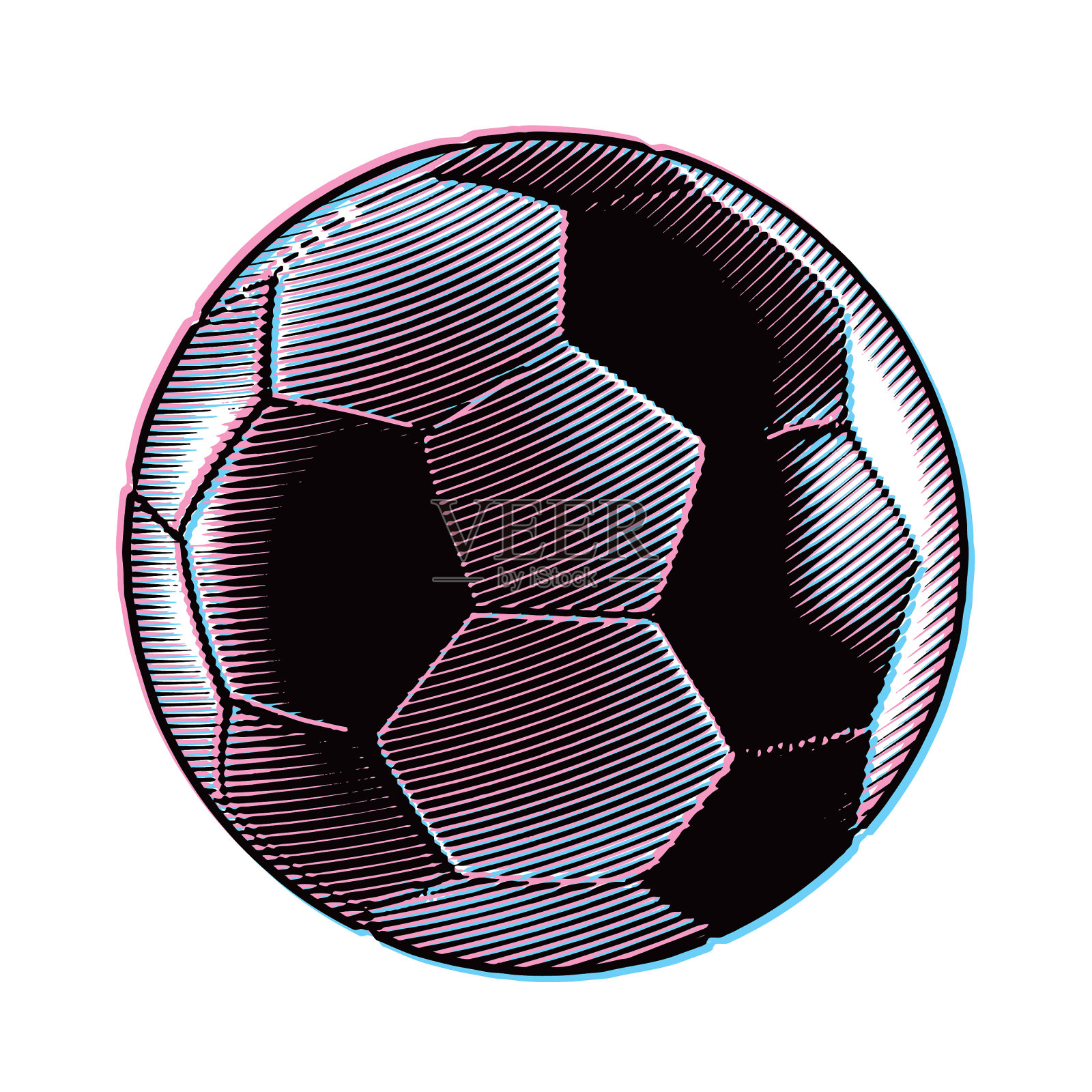 一个白色背景的足球，没有人插画图片素材