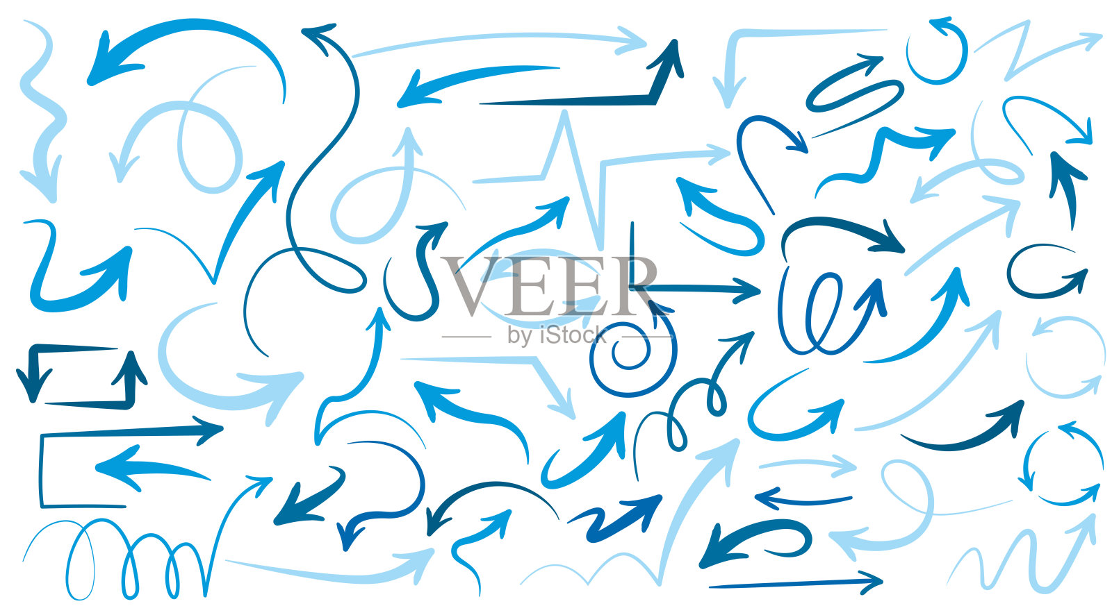 一组手绘箭头插画图片素材