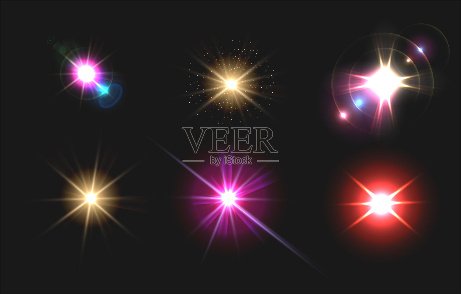 镜头光晕和闪光插画图片素材