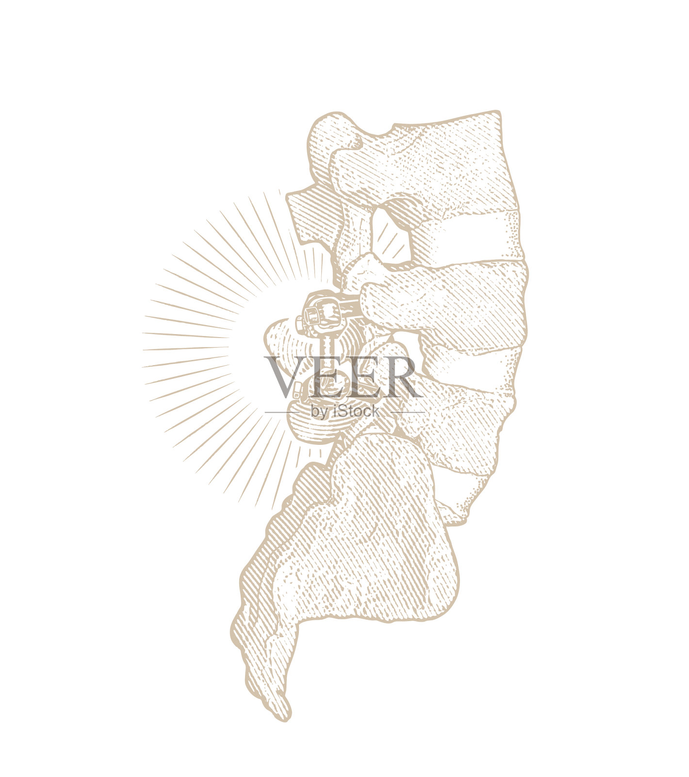 腰椎融合手术插画图片素材