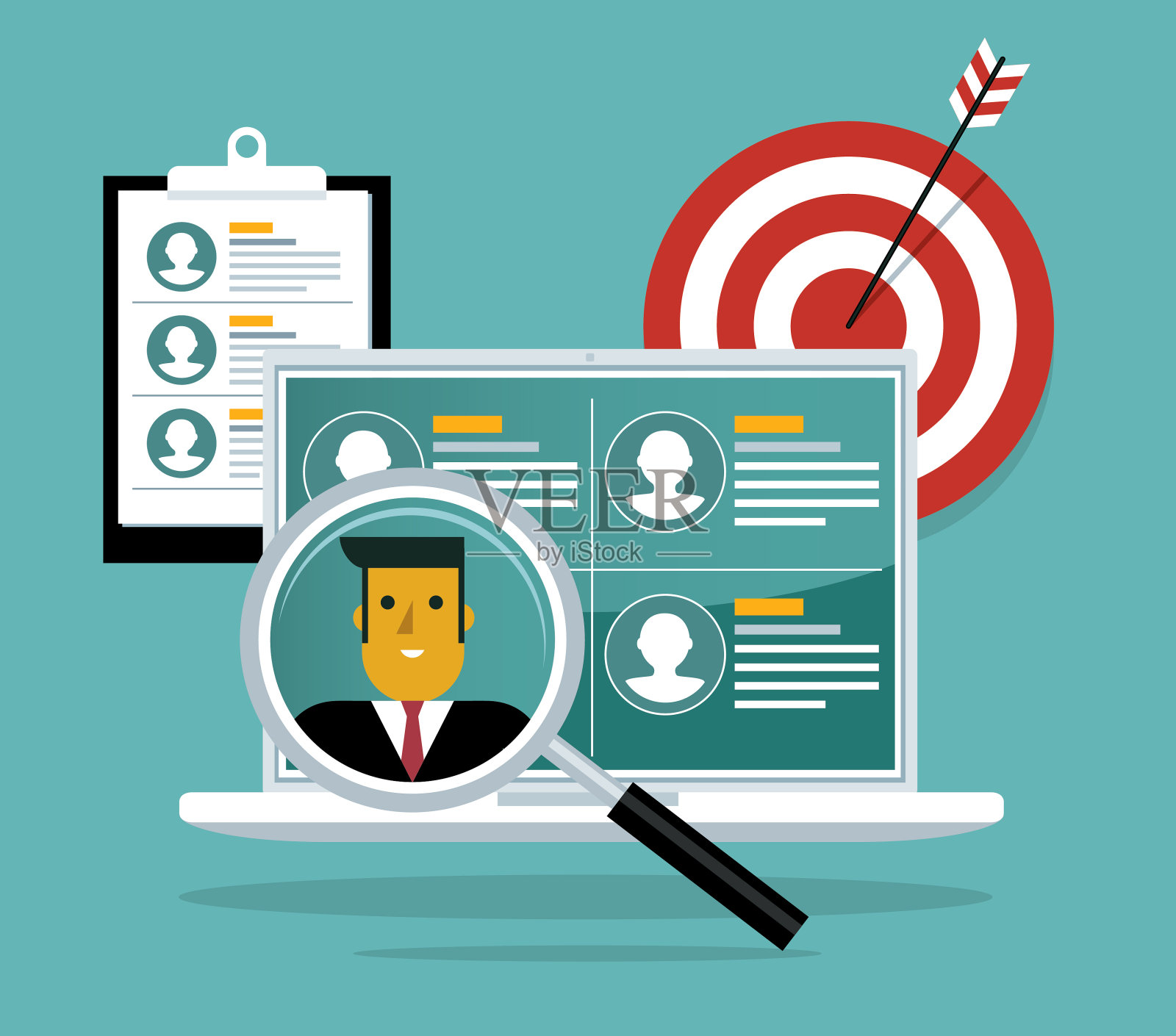 人力资源-商人插画图片素材